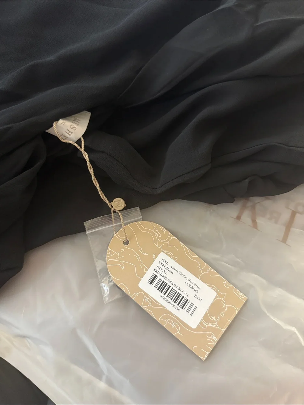 NWT ✨ Meshki Analia Chiffon Maxi Dress - Black